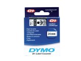 Tape Dymo d1 24mm zwart/transparant