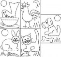 Borduurkaarten serie 689 - dieren