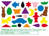 Zakje van 100 gram gemengde plakfiguren