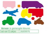 Set van 12 zakjes Vervoer plakfiguren