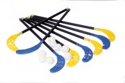 Hockeyset S L63 cm 2 x 4 stokken en 4 lichte ballen